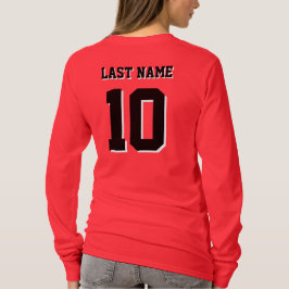 Camiseta Mulheres Desportivas de Número de Sobrenome Person
