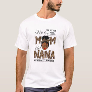 Camiseta Mulheres Deus Me Deu Dois Títulos Mãe Nana Leopard