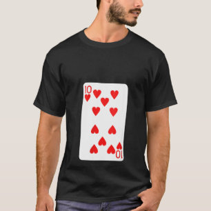 Camiseta Mulheres Dez De Corações Jogando Cartões Halloween