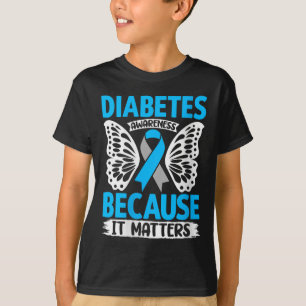 Camiseta Mulheres Diabetes Sensibilizam Porque É V-pescoço