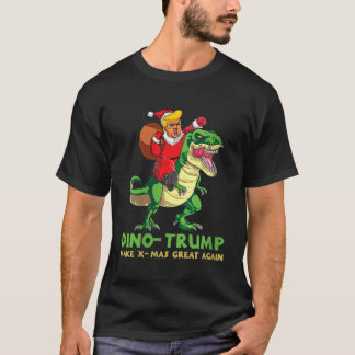Camiseta Mulheres Dinotrump Funny Trump Andando Dinossauro 