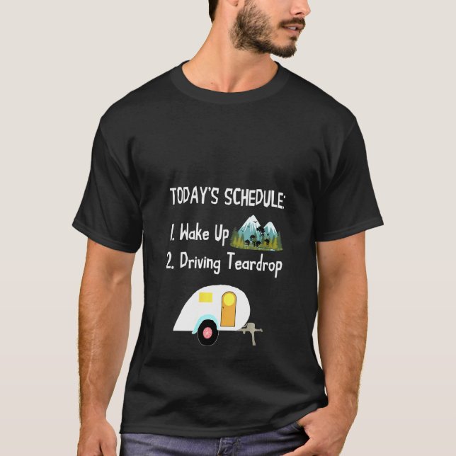 Camiseta Mulheres Dirigindo Teardrop Trailer Acampando Casa (Frente)
