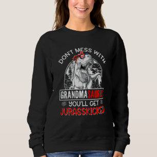 Camiseta Mulheres Divertidas Retro Grandmasauro Dinossauro