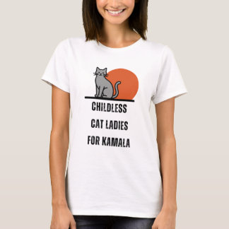 Camiseta Mulheres Divertidas Sem Filhos e com Gatos 