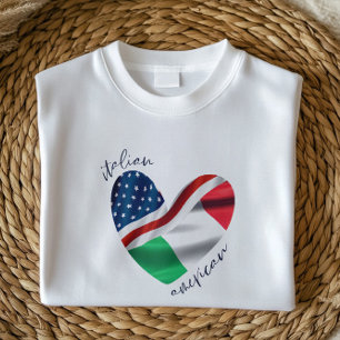 Camiseta Mulheres do Coração Italiano Americano no topo