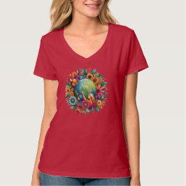 Camiseta Mulheres do Mundo Inpirado em V-Neck