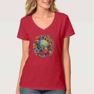 Camiseta Mulheres do Mundo Inpirado em V-Neck