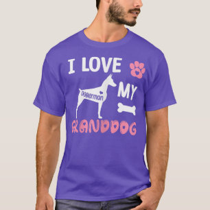 Camiseta Mulheres Doberman Dog Avó Presente Eu Amo Minha Av