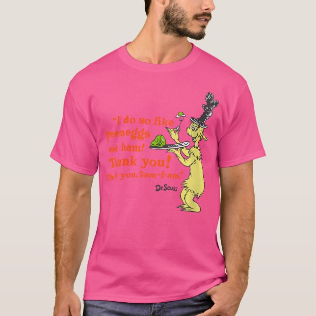 Camiseta Mulheres Dr. Seuss Green Eggs E Ham Eu Faço Como Q (Frente)