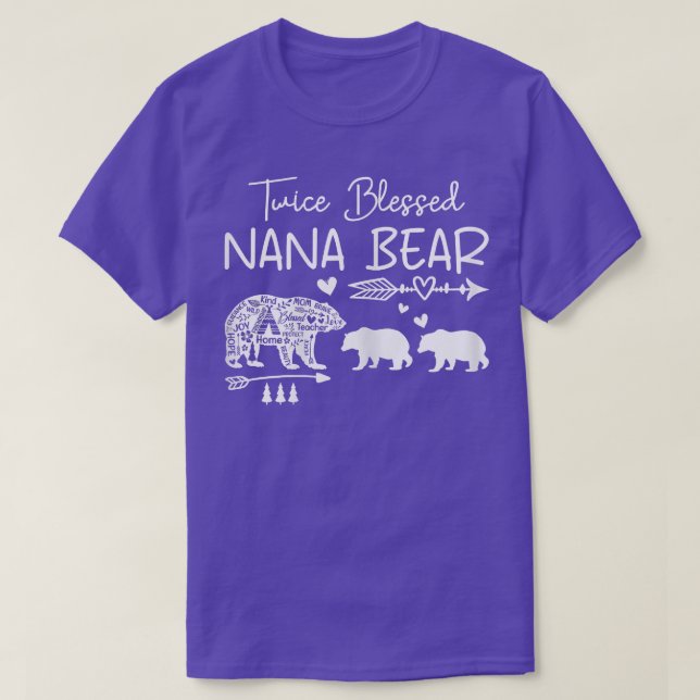 Camiseta Mulheres Duas Vezes Abençoadas Nana Bear Cute Dia  (Frente do Design)