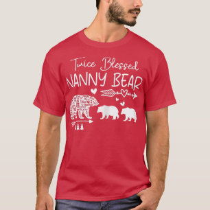 Camiseta Mulheres Duas Vezes Abençoadas Nanny Bear Cute Dia