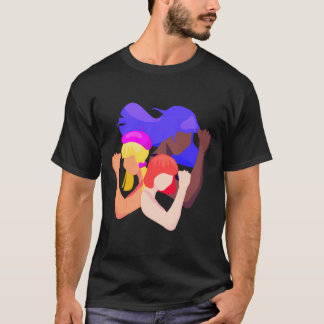 Camiseta Mulheres E Meninas Feministas Poder De Unidade