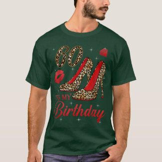 Camiseta Mulheres É o meu 60º Leopardo Alto Salto Feliz 60º
