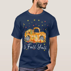 Camiseta Mulheres É Queda Vocês Pumpkin Caminhão Árvore de