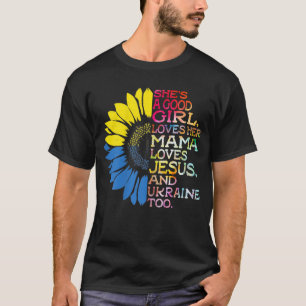 Camiseta Mulheres Ela É Uma Boa Menina Que Ama Jesus E Ama 