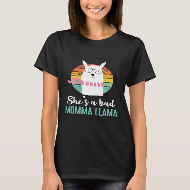 Camiseta Mulheres Ela É Uma Llama Mãe Má (Frente)