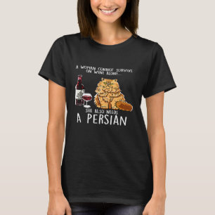 Camiseta Mulheres Ela Também Precisa Gata Persa Vinho Felin
