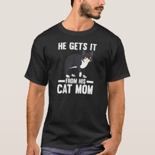 Camiseta Mulheres Ele Pega De Sua Mãe De Gato Mamãe