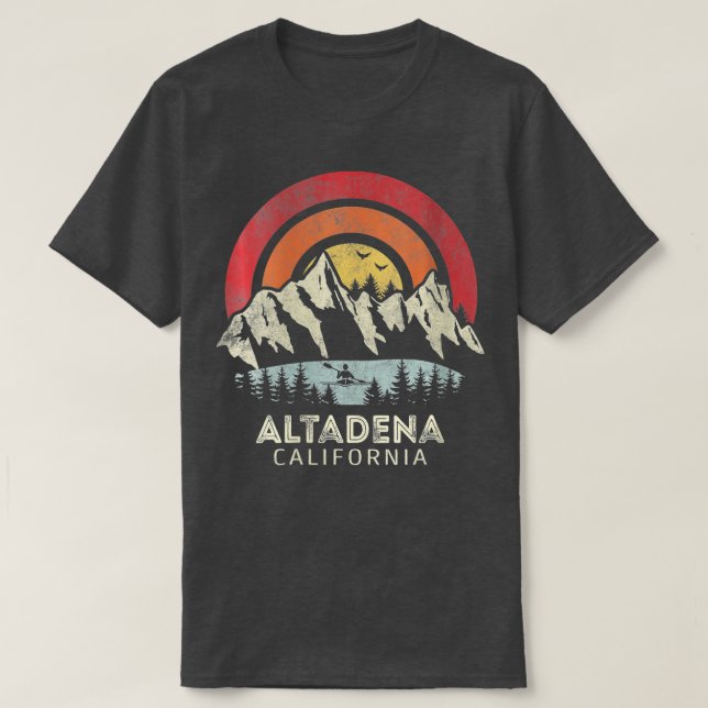 Camiseta Mulheres em Altadena California Montanha Sunset Su (Frente do Design)