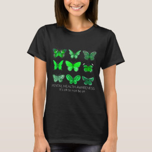 Camiseta Mulheres Em Maio Nós Usamos Borboleta Verde Saúde