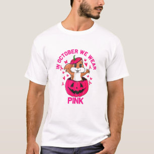 Camiseta Mulheres Em Outubro Vestem Esquilo Rosa De Hallowe
