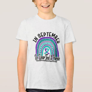 Camiseta Mulheres Em Setembro Vestem Suicídio Roxo De Teto 