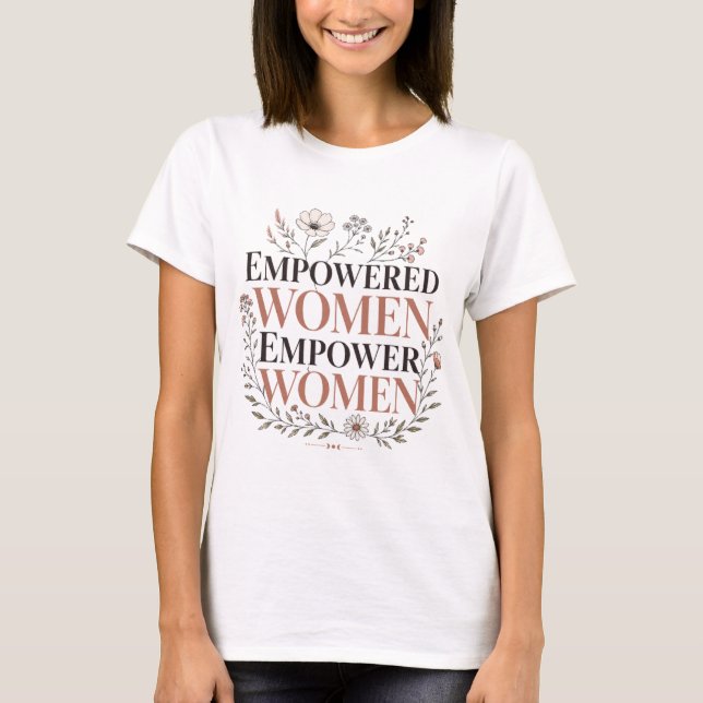 Camiseta Mulheres Empoderadas Empoderam Mulheres Boho Flora (Frente)