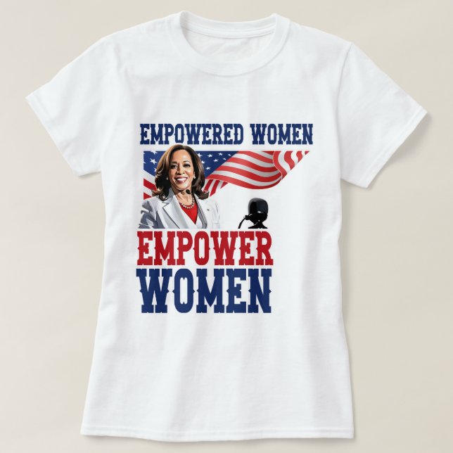 Camiseta Mulheres empoderadas empoderam Mulheres Kamala Har (Frente do Design)