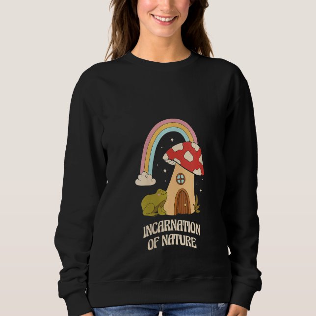 Camiseta Mulheres Encarnando Sapo Da Natureza Cute Com Mush (Frente)