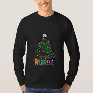 Camiseta Mulheres Enfermeiram Árvore De Natal Stethoscope R