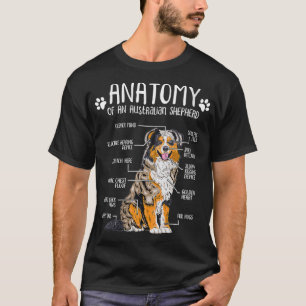 Camiseta Mulheres Engraçadas Anatomia Australiana Pastor Cã