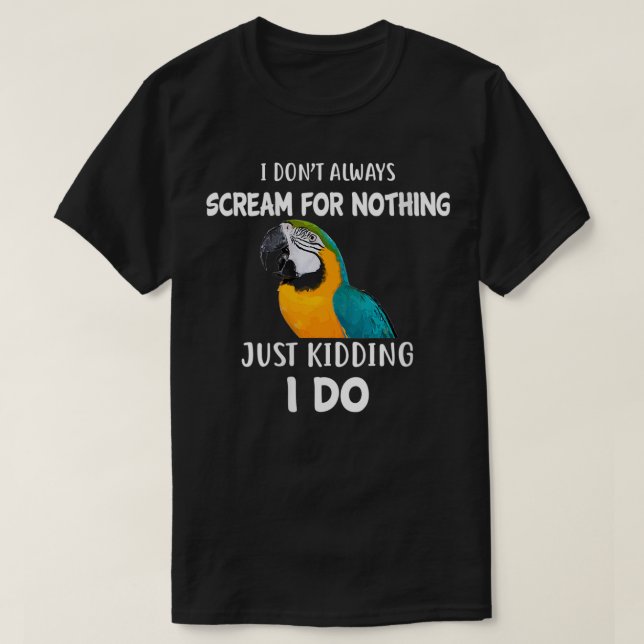Camiseta Mulheres Engraçadas Azul e Macaw Dourada Nada Maca (Frente do Design)