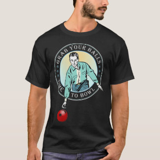 Camiseta Mulheres Engraçadas Boliches Retro Pegam o V dos H