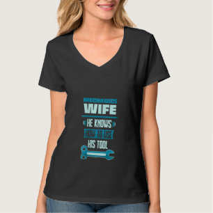 Camiseta Mulheres Engraçadas Com Mecânica De Carros Esposa 