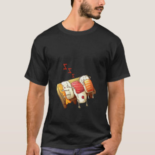Camiseta Mulheres Engraçadas Dormindo Sushi Roll Lover Peça