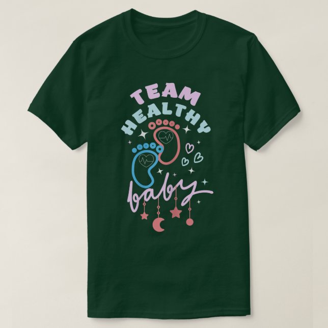 Camiseta Mulheres Engraçadas Equipe Saudável Design (Frente do Design)