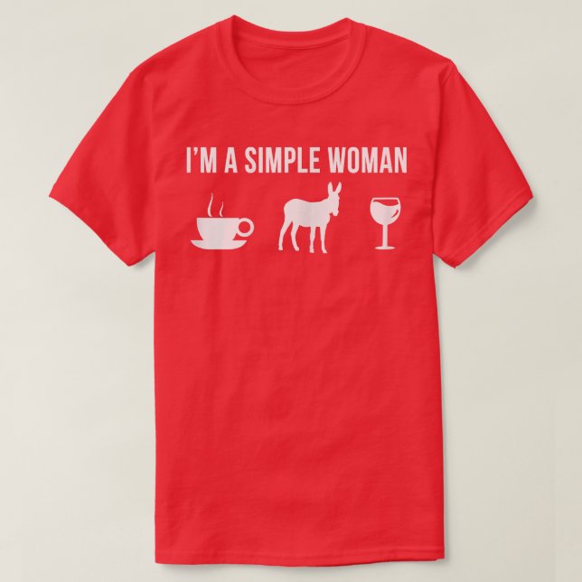 Camiseta Mulheres Engraçadas Fazendeiro Donkey Simples Mulh (Frente do Design)