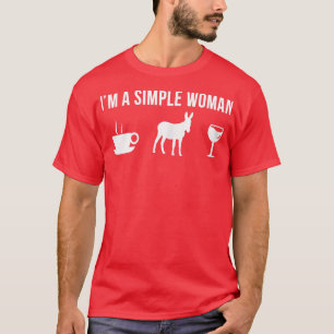 Camiseta Mulheres Engraçadas Fazendeiro Donkey Simples Mulh