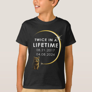 Camiseta Mulheres Engraçadas Gato Eclipse Solar Total Duas