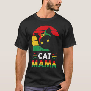 Camiseta Mulheres Engraçadas Gato Mamã História Negra Mês M