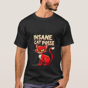 Camiseta Mulheres Engraçadas Gatos De Design De Gato Insano