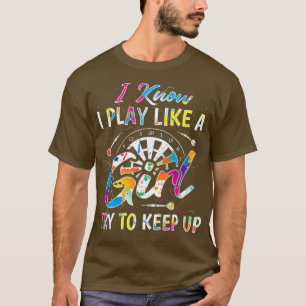 Camiseta Mulheres Engraçadas Jogador De Dart Tiros De Dart