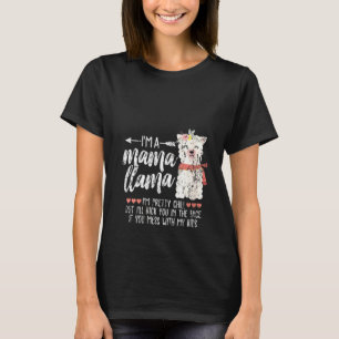 Camiseta Mulheres Engraçadas Llama Rapariga Mama Mãe Mamã A