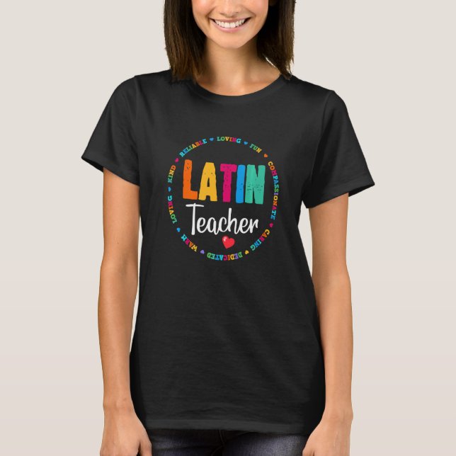 Camiseta Mulheres Engraçadas Maestra Bilingue Latim Profess (Frente)