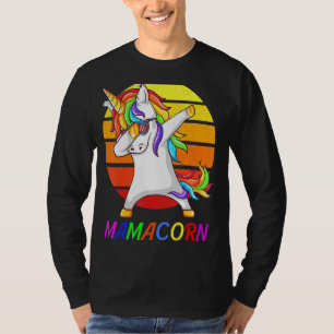 Camiseta Mulheres Engraçadas Mamacorn Unicorn Costume Mamãe