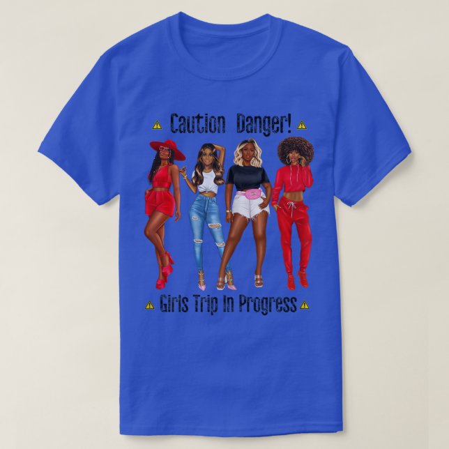 Camiseta Mulheres Engraçadas Meninas Negras Trip Progress S (Frente do Design)