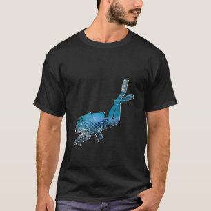 Camiseta Mulheres Engraçadas Mergulho Scuba Diver Retro Vin