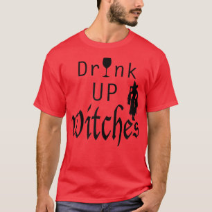 Camiseta Mulheres Engraçadas Mulheres Bebem Bruxas Durante 