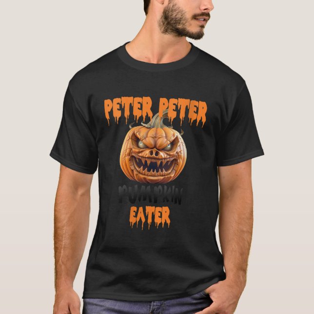 Camiseta Mulheres Engraçadas No Halloween Peter Pumpkin Com (Frente)