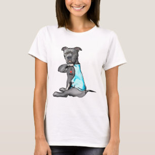 Camiseta Mulheres Engraçadas Oferecem Cachorro Pitbull Eu A
